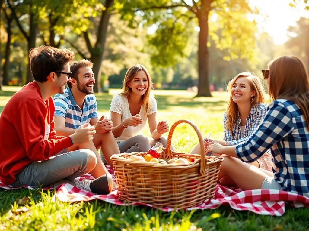 A group of people participating in a community event, sharing food, stories, and laughter, fostering a sense of belonging and camaraderie.